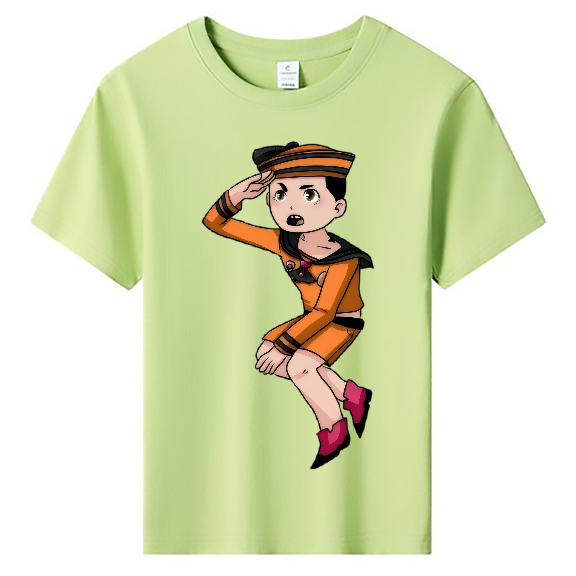 （画像用） ジョジョの奇妙な冒険 東方定助 JoJo's Bizarre Adventure Higashikata Josuke 綿100％キッズTシャツ（フロントプリント）